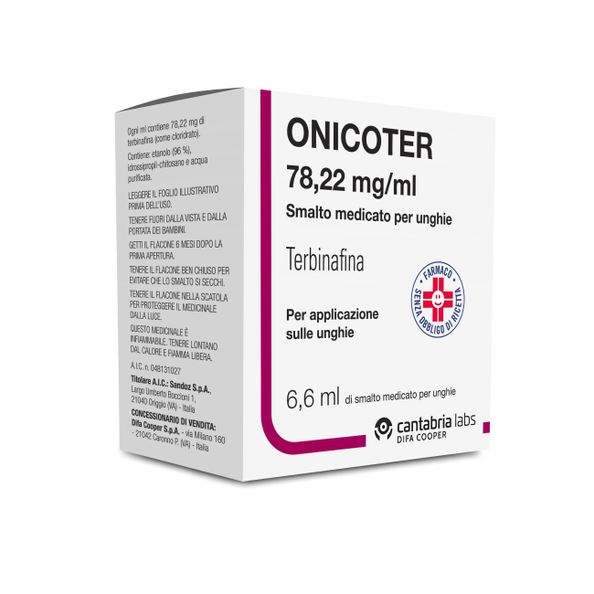 Sandoz Onicoter 78,22 Mg/ml Smalto Medicato Per Unghie Terbinafina Sandoz Onicoter 78,22 Mg/ml Smalto Medicato Per Unghie Terbinafina
