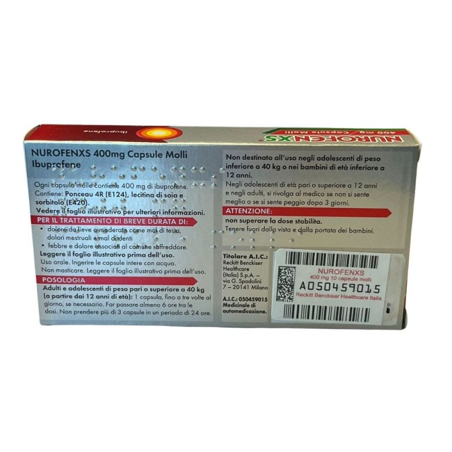 Reckitt Benckiser Nurofenxs 400 Mg Capsule Molli Ibuprofene Reckitt Benckiser Nurofenxs 400 Mg Capsule Molli Ibuprofene