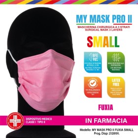 Mymask Pro Mascherina Chirurgica Ii Fuxia Small 10 Pezzi