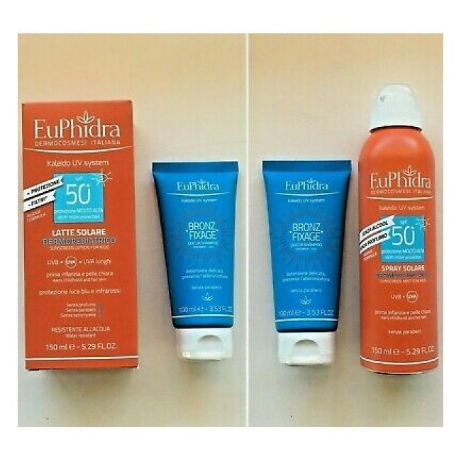 Euphidra Uv System Latte Solare Corpo 50+ Bambini 150 Ml + Doccia Bronze