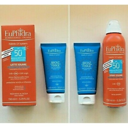 Euphidra Uv System Latte Solare Corpo 50+ Bambini 150 Ml + Doccia Bronze