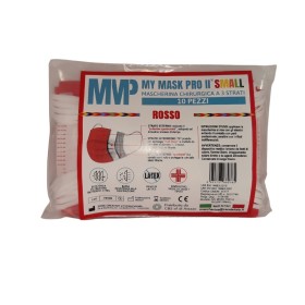 Mymask Pro Mascherina Chirurgica Ii Rosso Small 10 Pezzi