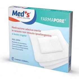 Medicazione Meds Farmapore Adesiva Sterile Cm15x15 Astuccio 5 Pezzi