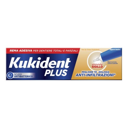 Kukident Plus Barriera Anti-cibo Neutro Crema Adesiva Dentiere 40 G