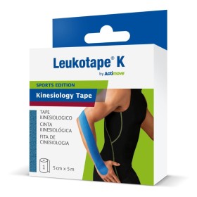 Benda Adesiva Actimove Leukot K Taping Fisioterapico Larghezza 5 Cm Lunghezza 5 M Colore Blu In Rotolo