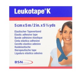 Benda Adesiva Actimove Leukot K Taping Fisioterapico Larghezza 5 Cm Lunghezza 5 M Colore Blu In Rotolo
