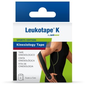 Benda Adesiva Actimove Leukotape K Taping Fisioterapico Larghezza 5 Cm Lunghezza 5 M Colore Nero In Rotolo