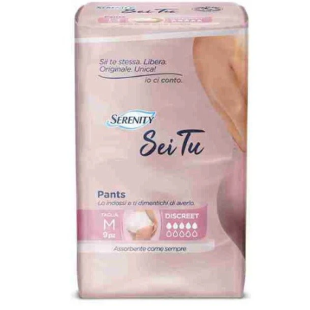 Serenity Pants Pannolone A Mutandina Seitu Discreet Taglia Medium 9 Pezzi