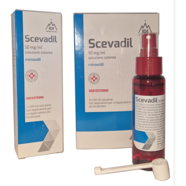 Scevadil, 50 Mg/ml, Soluzione Cutanea Minoxidil Scevadil, 50 Mg/ml, Soluzione Cutanea Minoxidil