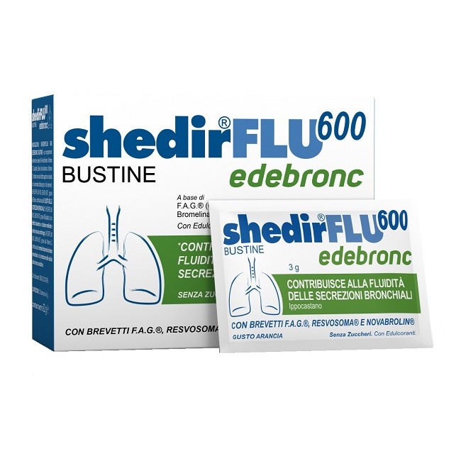 Shedirflu 600 Edebronc 20 Bustine Da 3 G Gusto Arancia, Senza Glutine, Naturalmente Privo Di Lattosio, Senza Zuccheri, Con Edulc Shedirflu 600 Edebronc 20 Bustine Da 3 G Gusto Arancia, Senza Glutine, Naturalmente Privo Di Lattosio, Senza Zuccheri, Con Edulc