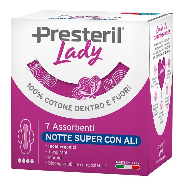 Presteril Lady Assorbenti Notte Super Ali 7 Pezzi Presteril Lady Assorbenti Notte Super Ali 7 Pezzi