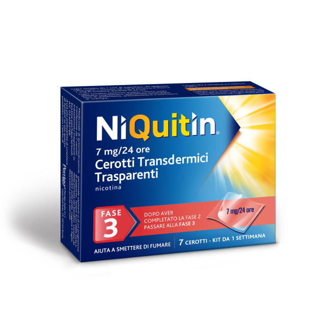 Niquitin 7 Mg, 14 Mg, 21 Mg /24 Ore Cerotti Transdermici Trasparenti Nicotina