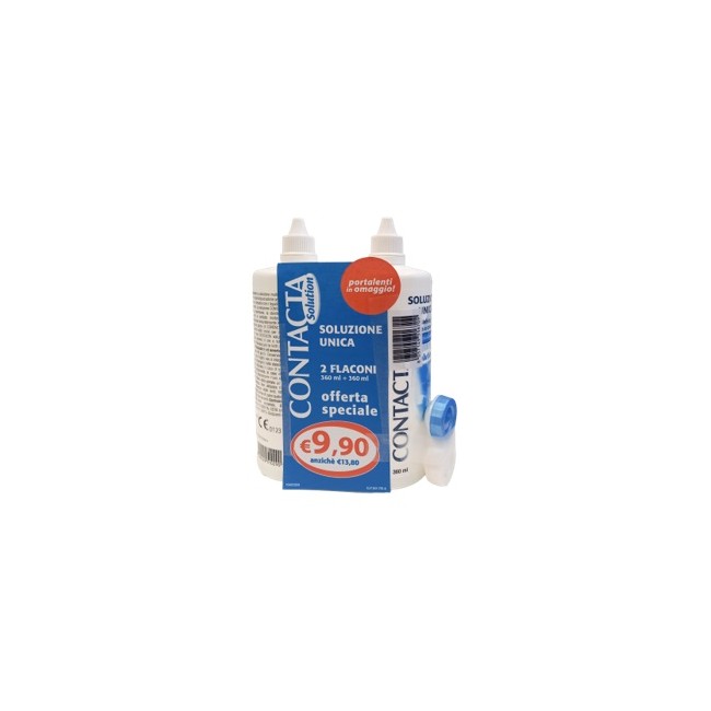 Contacta Soluzione 2 Flaconi Da 360 Ml + Portalenti In Omaggio Contacta Soluzione 2 Flaconi Da 360 Ml + Portalenti In Omaggio