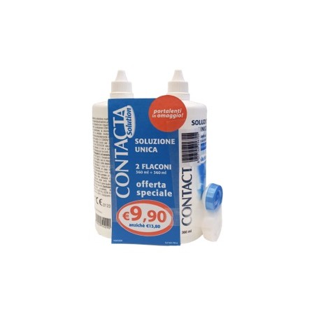 Contacta Soluzione 2 Flaconi Da 360 Ml + Portalenti In Omaggio Contacta Soluzione 2 Flaconi Da 360 Ml + Portalenti In Omaggio