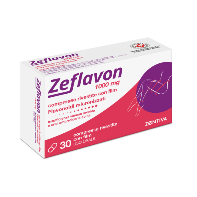 Zeflavon 1000 Mg Compresse Rivestite Con Film Flavonoidi Micronizzati, Come Diosmina E Altri Flavonoidi Espressi Come Esperidin Zeflavon 1000 Mg Compresse Rivestite Con Film Flavonoidi Micronizzati, Come Diosmina E Altri Flavonoidi Espressi Come Esperidin