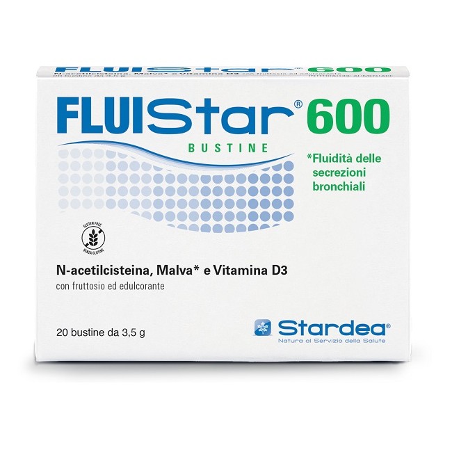 Fluistar 600 20 Bustine Da 3,5 G Con Fruttosio Ed Edulcorante Senza Glutine Fluistar 600 20 Bustine Da 3,5 G Con Fruttosio Ed Edulcorante Senza Glutine