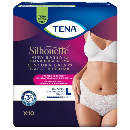 Pannolone A Mutandina Assorbente Tena Silhouette Plus White Large 10 Pezzi Pannolone A Mutandina Assorbente Tena Silhouette Plus White Large 10 Pezzi