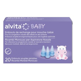 Alvita Ricambi Morbidi Monouso Aspiratore Nasale 20 Pezzi
