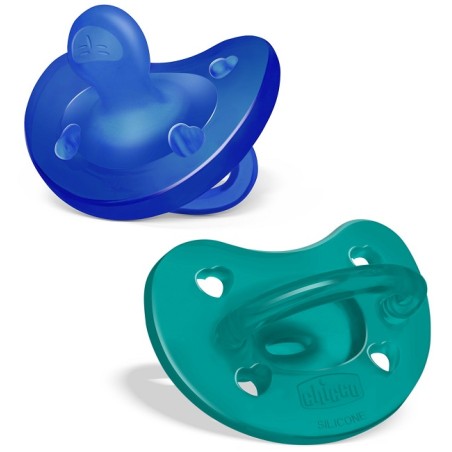 Chicco Gommotto Silicone Azzurro 6-16 Mesi 2 Pezzi