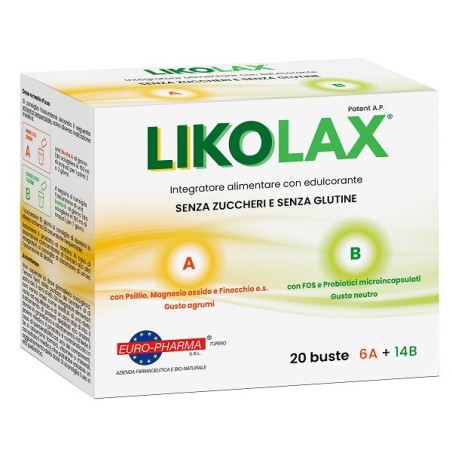 Likolax 6 Bustine A 5 G Gusto Agrumi + 14 Bustine B 3 G Gusto Neutro Senza Glutine Likolax 6 Bustine A 5 G Gusto Agrumi + 14 Bustine B 3 G Gusto Neutro Senza Glutine