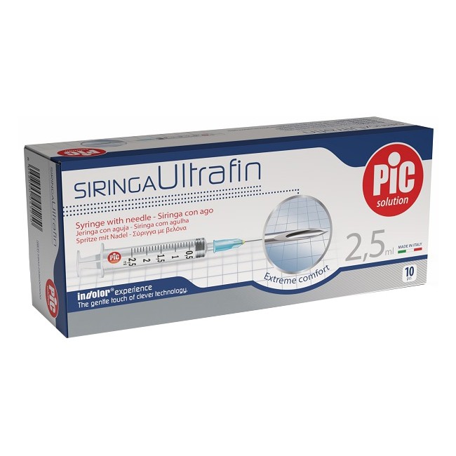 Siringa Ultrafin 2,5 Ml Gauge 23 1/4 10 Pezzi Siringa Ultrafin 2,5 Ml Gauge 23 1/4 10 Pezzi
