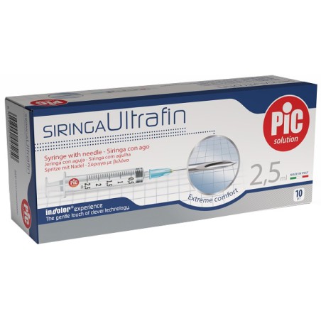Siringa Ultrafin 2,5 Ml Gauge 23 1/4 10 Pezzi Siringa Ultrafin 2,5 Ml Gauge 23 1/4 10 Pezzi