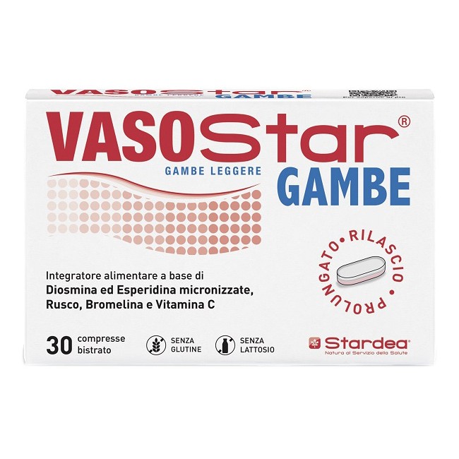 Vasostar Gambe 30 Compresse Bistrato Senza Glutine Senza Lattosio