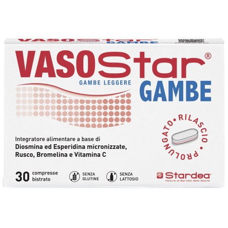 Vasostar Gambe 30 Compresse Bistrato Senza Glutine Senza Lattosio