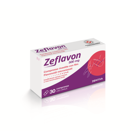 Zeflavon 500 Mg Compresse Rivestite Con Film Flavonoidi Micronizzati, Come Diosmina E Altri Flavonoidi Espressi Come Esperidina Zeflavon 500 Mg Compresse Rivestite Con Film Flavonoidi Micronizzati, Come Diosmina E Altri Flavonoidi Espressi Come Esperidina