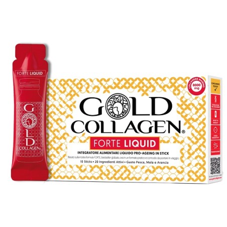Gold Collagen Forte Liquid 10 Sticks Da 25 Ml Gusto Pesca Mela E Arancia Con Edulcorante Gold Collagen Forte Liquid 10 Sticks Da 25 Ml Gusto Pesca Mela E Arancia Con Edulcorante