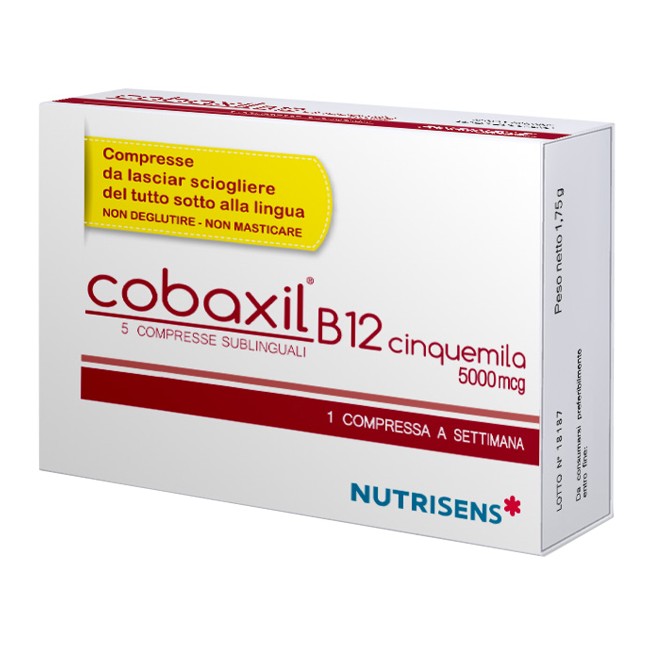 Cobaxil B12 Cinquemila 5 Compresse Sublinguali Da 0,4 G Senza Glutine Cobaxil B12 Cinquemila 5 Compresse Sublinguali Da 0,4 G Senza Glutine