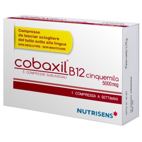 Cobaxil B12 Cinquemila 5 Compresse Sublinguali Da 0,4 G Senza Glutine Cobaxil B12 Cinquemila 5 Compresse Sublinguali Da 0,4 G Senza Glutine