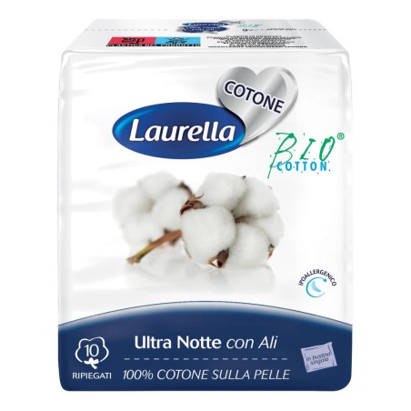 Assorbente Laurella Per Donna In Cotone Ultra Ali Notte 10 Pezzi