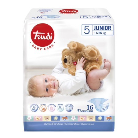 Trudi Baby Care Pannolino Bambini Junior 11/25 Kg 16 Pezzi
