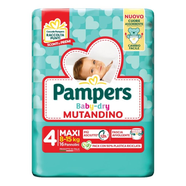 Pampers Baby Dry Pannolino Mutandina Maxi Small Pack 16 Pezzi