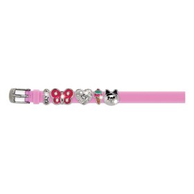 Braccialetto Rose In Silicone Con Charms Di Metallo
