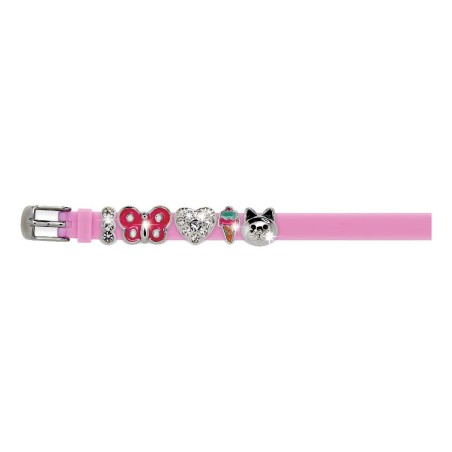 Braccialetto Rose In Silicone Con Charms Di Metallo