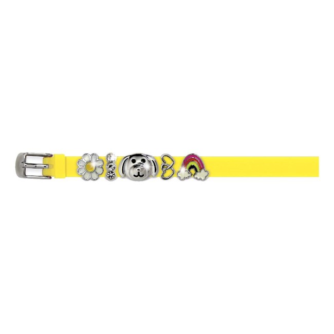 Braccialetto Yellow In Silicone Con Charms Di Metallo