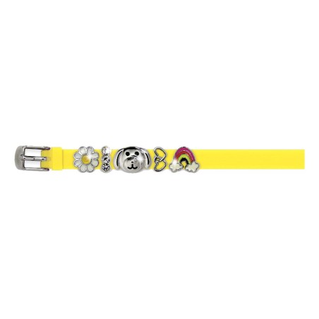Braccialetto Yellow In Silicone Con Charms Di Metallo