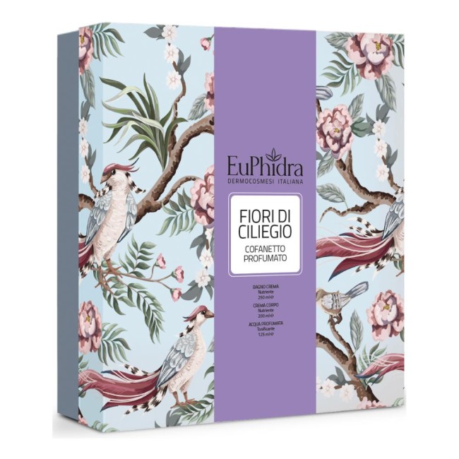 Euphidra Floreali Cofanetto Fiori Di Ciliegio Da 1 Bagno Crema+1 Acqua Profumata+1 Saponetta Vegetale