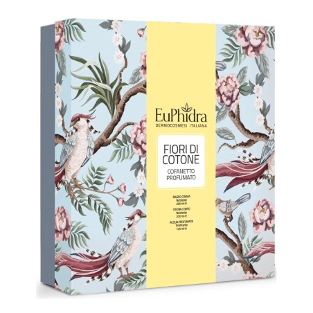 Euphidra Floreali Cofanetto Fiori Di Cotone Da 1 Bagno Crema+1 Acqua Profumata+1 Saponetta Vegetale